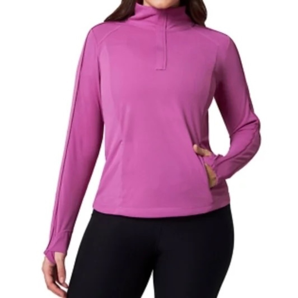 Mondetta Ladies' Quarter-Zip Pullover, Zippered Pockets, Pink/Purple X-Small NWT